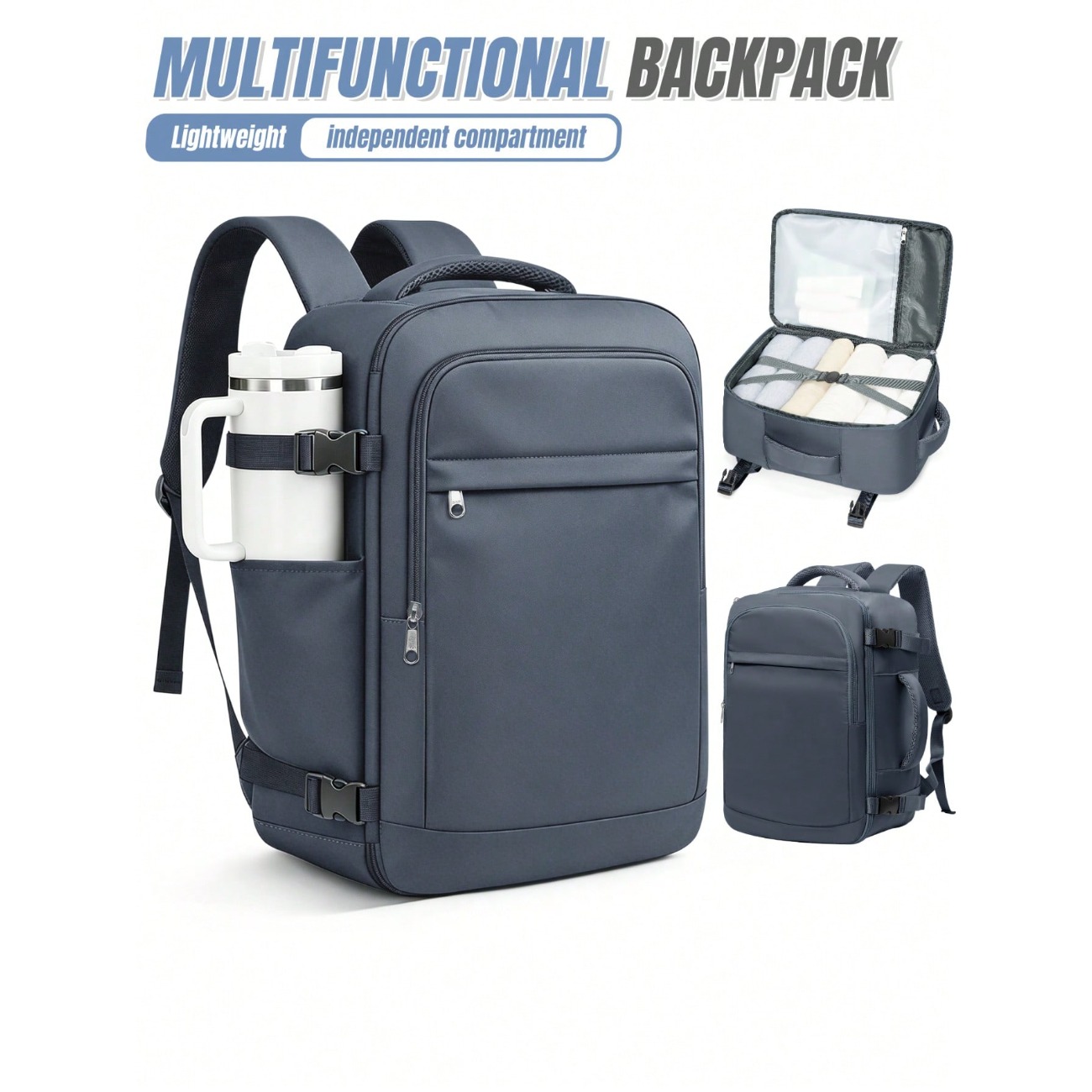 Laptop Backpack 15.6 - Легкий дорожный рюкзак большой вместимости, водонепроницаемая